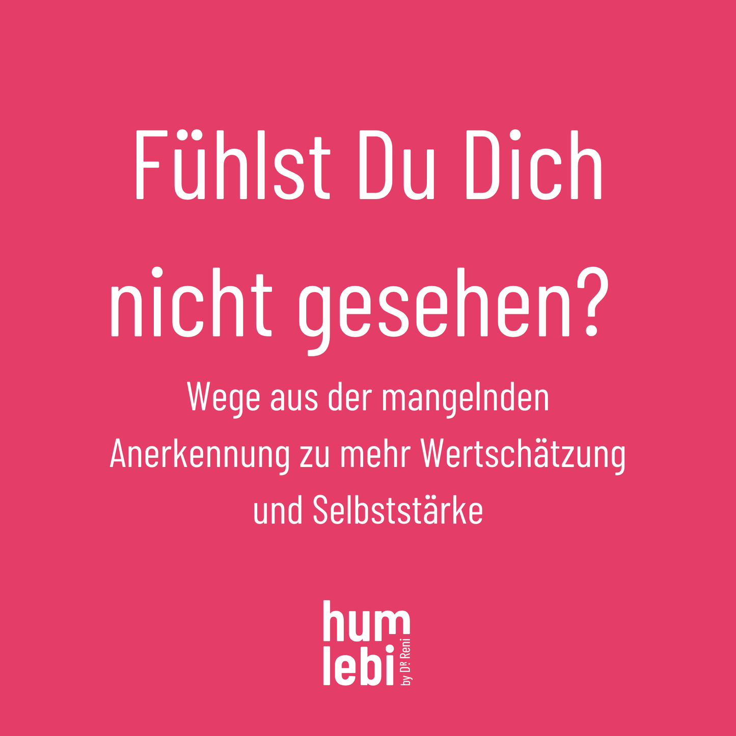 "Ich bin noch da. Aber keiner sieht mich." Wenn du dich selbst nicht mehr spürst. Du redest, aber es kommt nicht an. Du kämpfst - aber keiner merkt es. Und du fragst dich: Bin ich unsichtbar geworden?