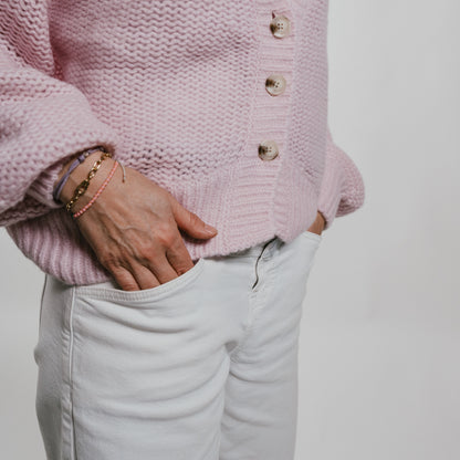 THE HEARTH Cardigan mit tiefem V-Ausschnitt aus Kaschmir & Seide