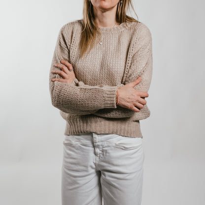 THE INNER PEACE Lochstrickmuster-Pullover in Kaschmir & Seide