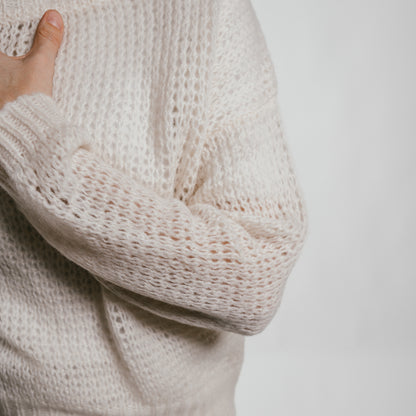 THE INNER PEACE Lochstrickmuster-Pullover in Kaschmir & Seide