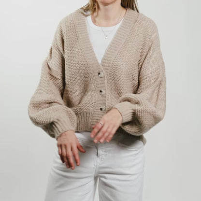 THE HEARTH Cardigan mit tiefem V-Ausschnitt aus Kaschmir & Seide